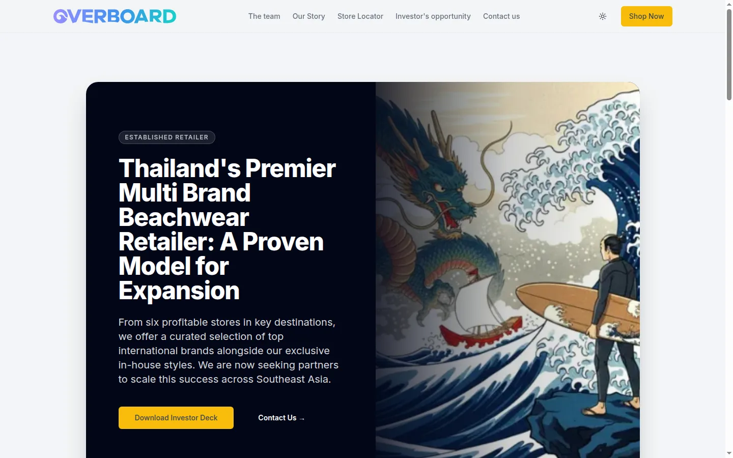 Overboard Thailand — Retail / Corporate website preview