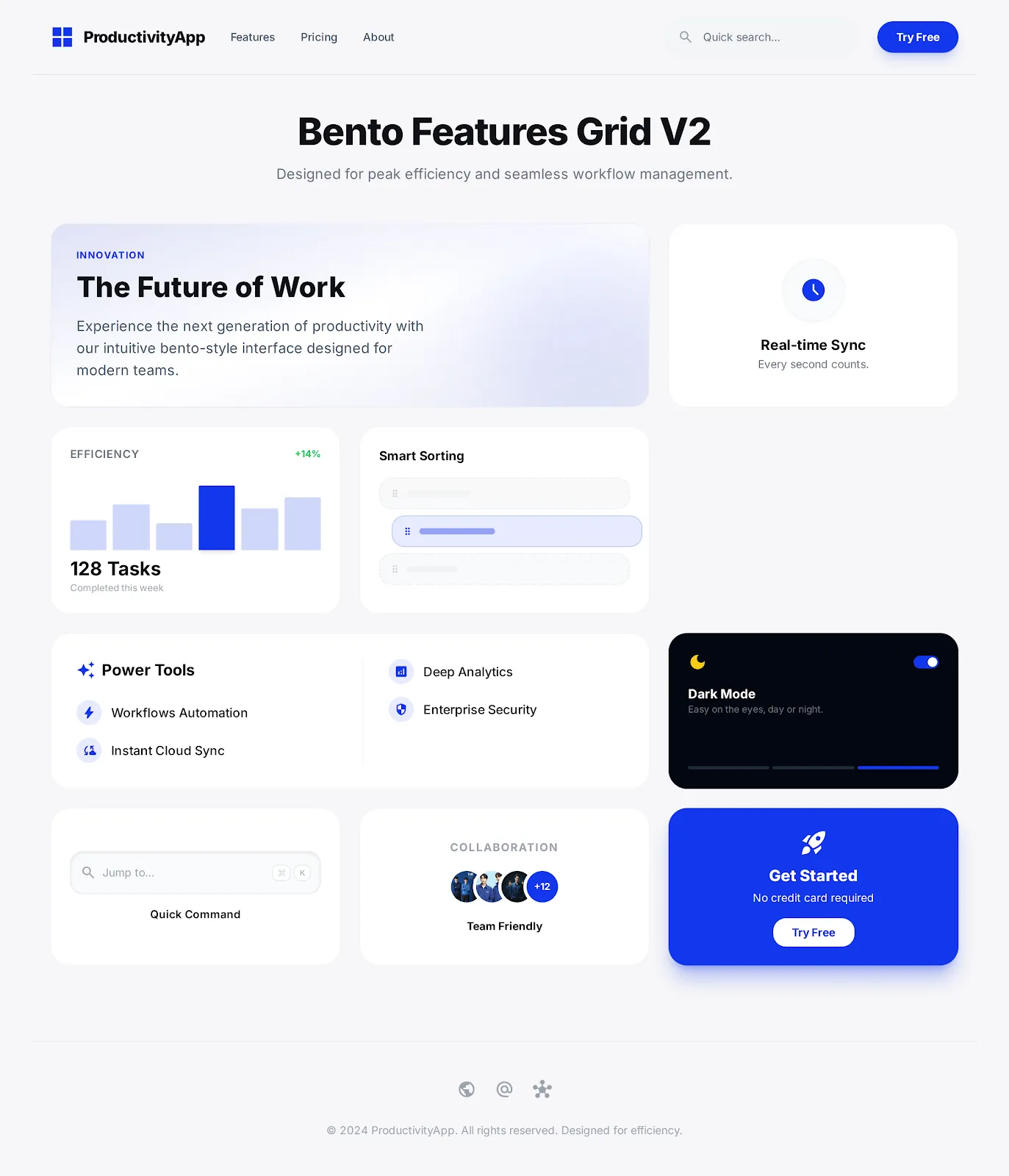 Bento Grid Features screen 2