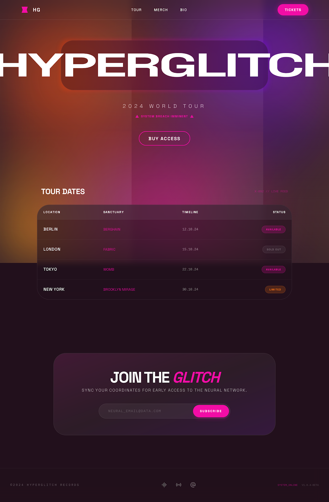 Neon Void Tour screen 2