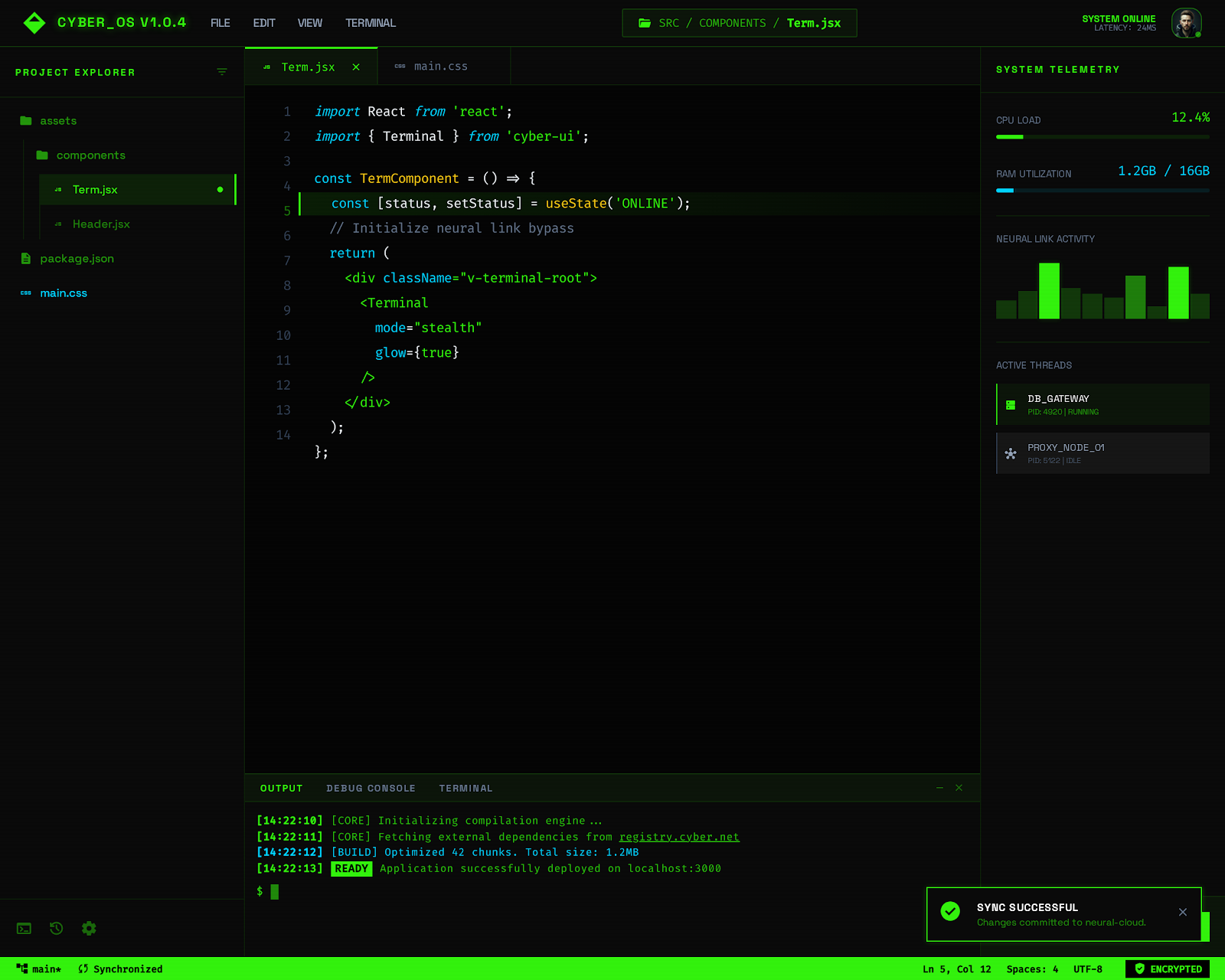System Monitoring Dashboard screen 2